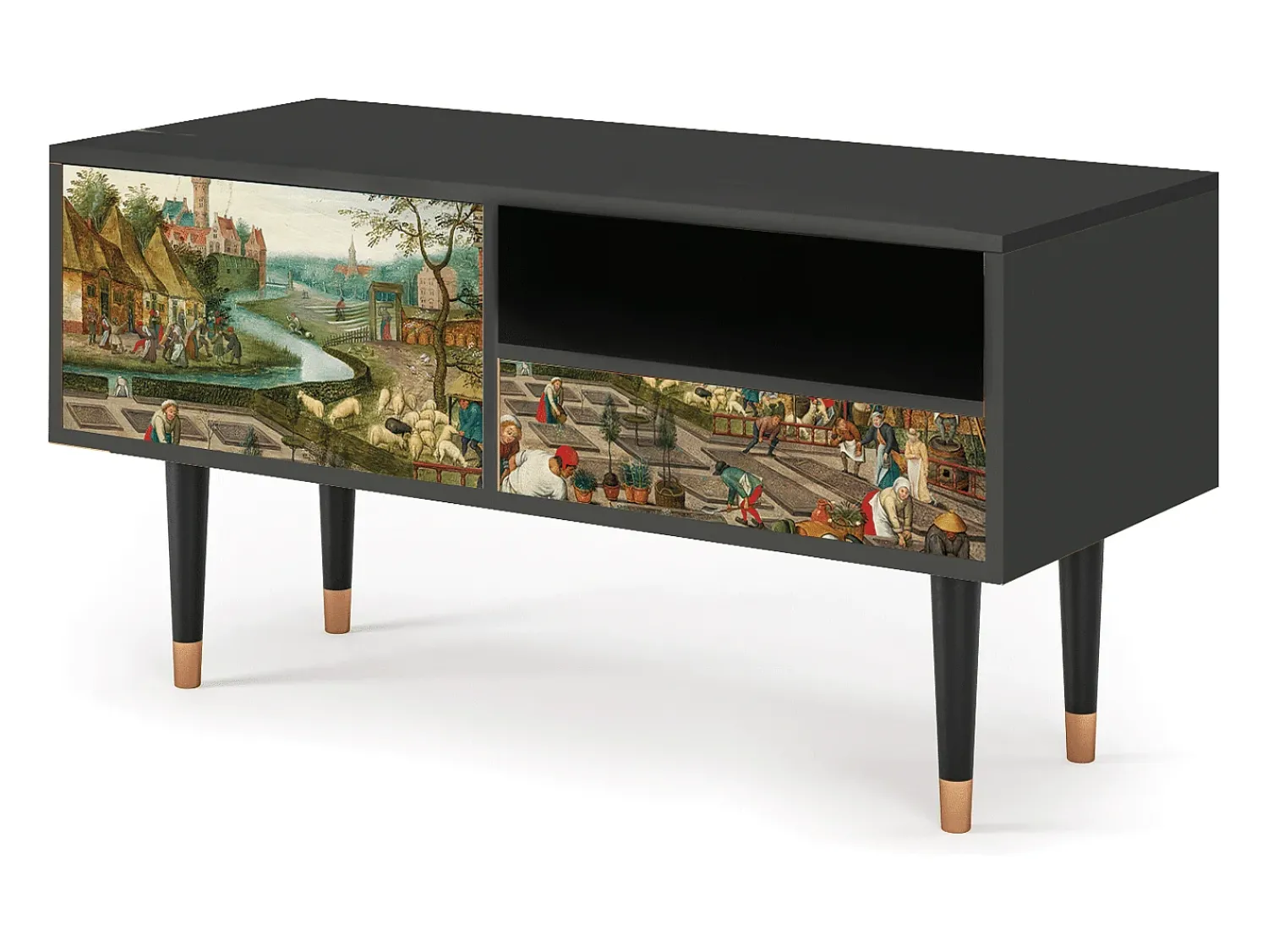 Móvel De Tv| Mueble de TV - 115х59х48 cm - T3 - The Younger - Spring, Antracite Cinza antracite