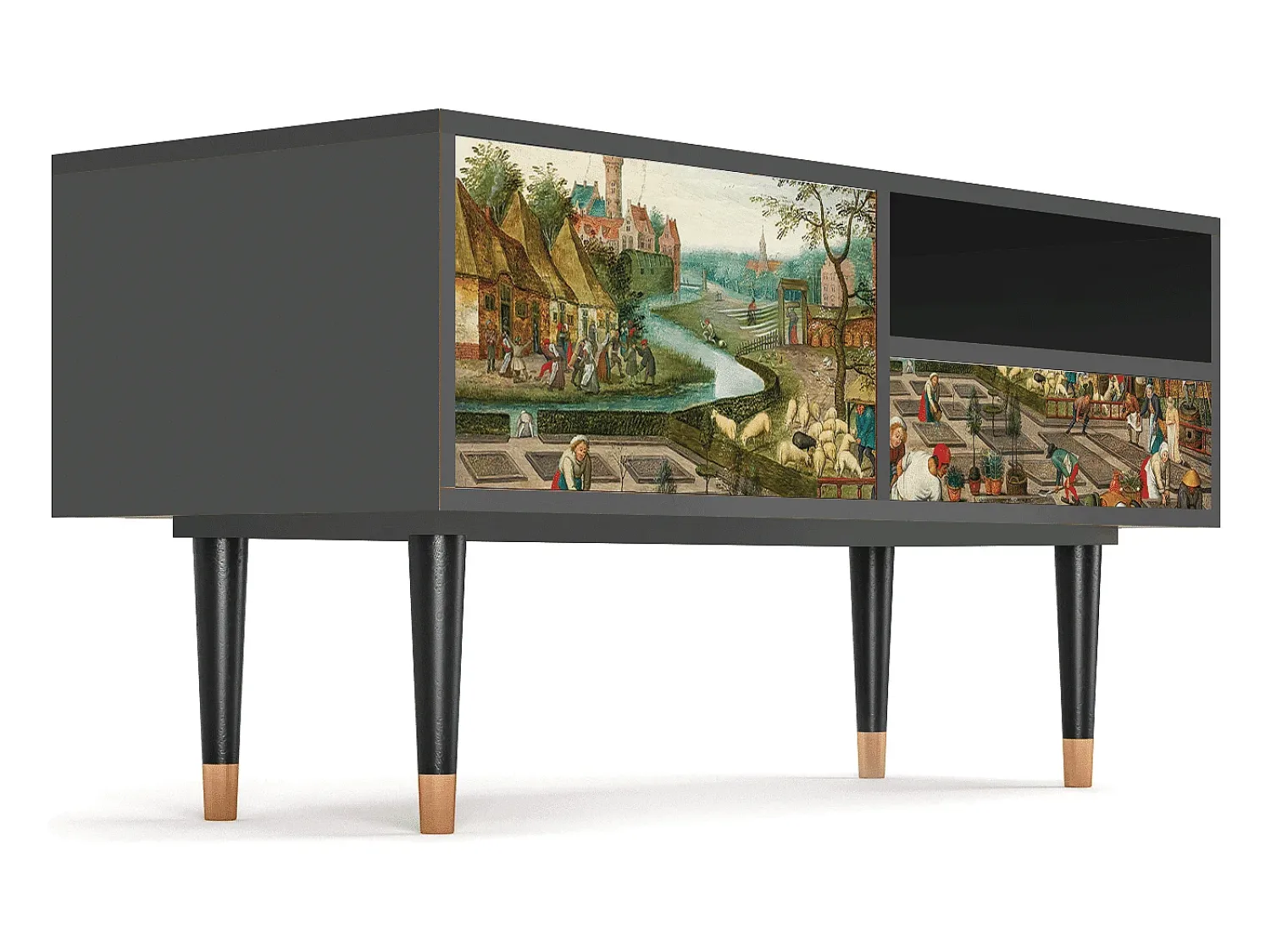 Móvel De Tv| Mueble de TV - 115х59х48 cm - T3 - The Younger - Spring, Antracite Cinza antracite