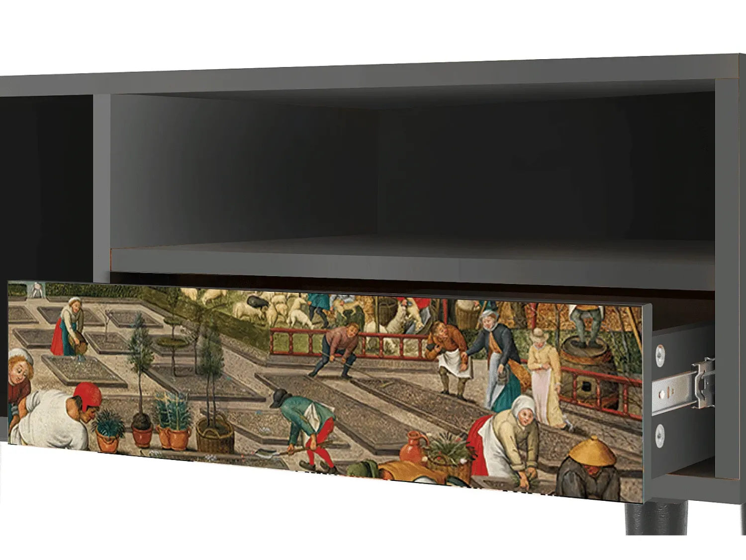 Móvel De Tv| Mueble de TV - 115х59х48 cm - T3 - The Younger - Spring, Antracite Cinza antracite