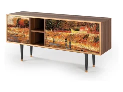 Móvel De Tv| Mueble de TV - 150х69х41 cm - T5 - The Banks, Nogueira Castanho