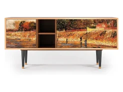 Móvel De Tv| Mueble de TV - 150х69х41 cm - T5 - The Banks, Nogueira Castanho