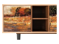Móvel De Tv| Mueble de TV - 150х69х41 cm - T5 - The Banks, Nogueira Castanho