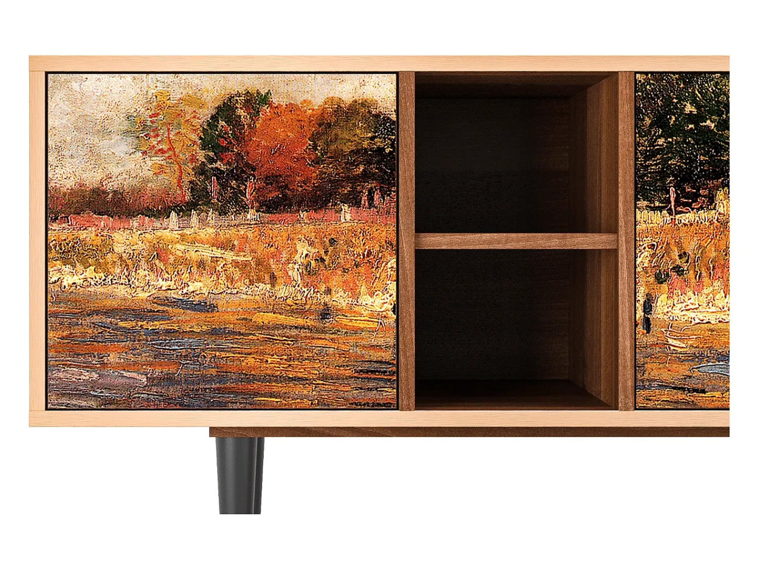 Móvel De Tv| Mueble de TV - 150х69х41 cm - T5 - The Banks, Nogueira Castanho