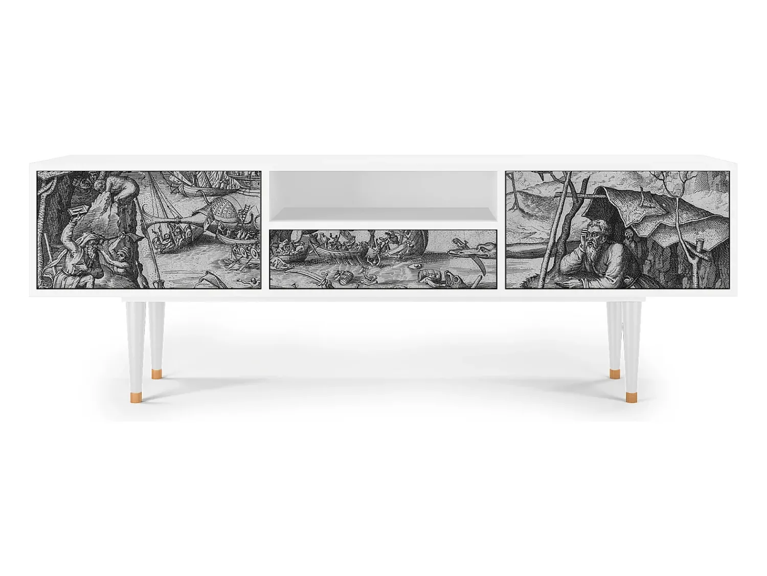 Sale Mueble de TV - 170х59х41 cm - T6 - The Temptation, Branco Bege
