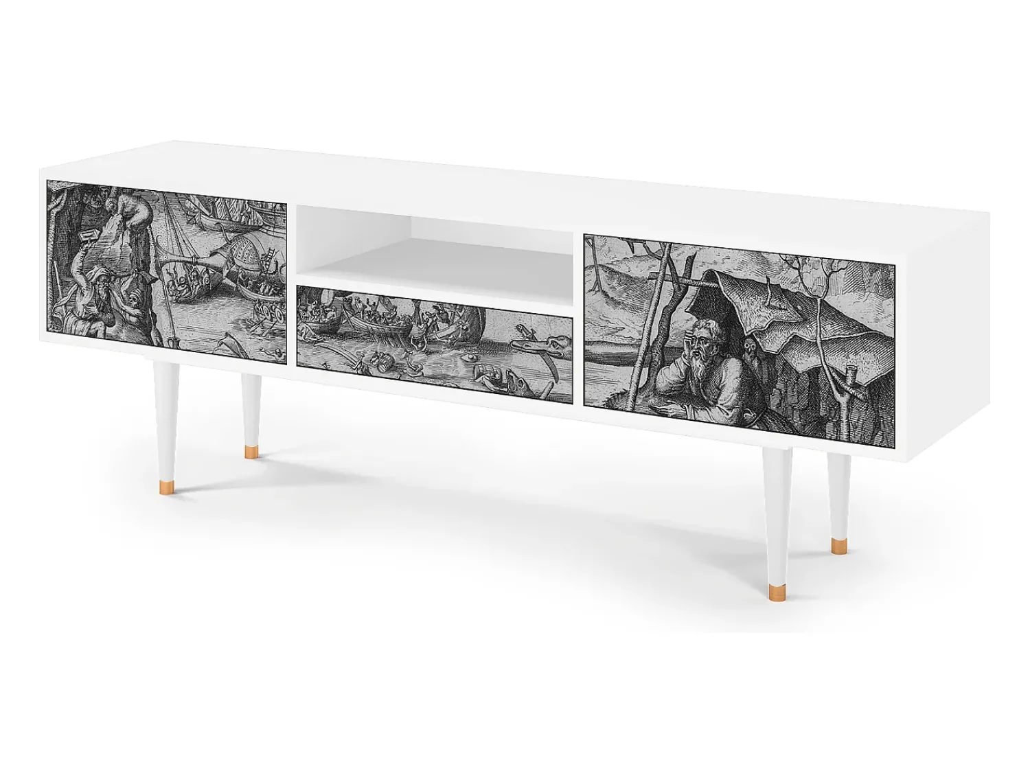 Sale Mueble de TV - 170х59х41 cm - T6 - The Temptation, Branco Bege