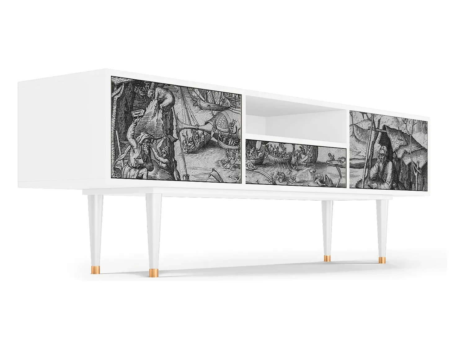 Sale Mueble de TV - 170х59х41 cm - T6 - The Temptation, Branco Bege