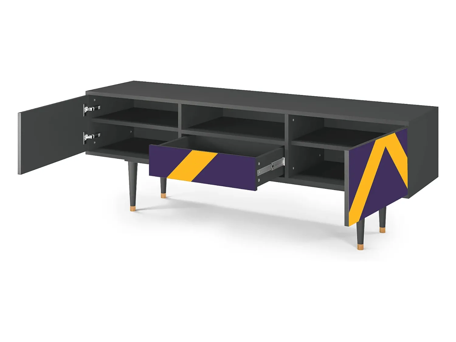 Mueble de TV - 170х59х41 cm - T6 - The Brightest Way, Antracite^ Móvel De Tv