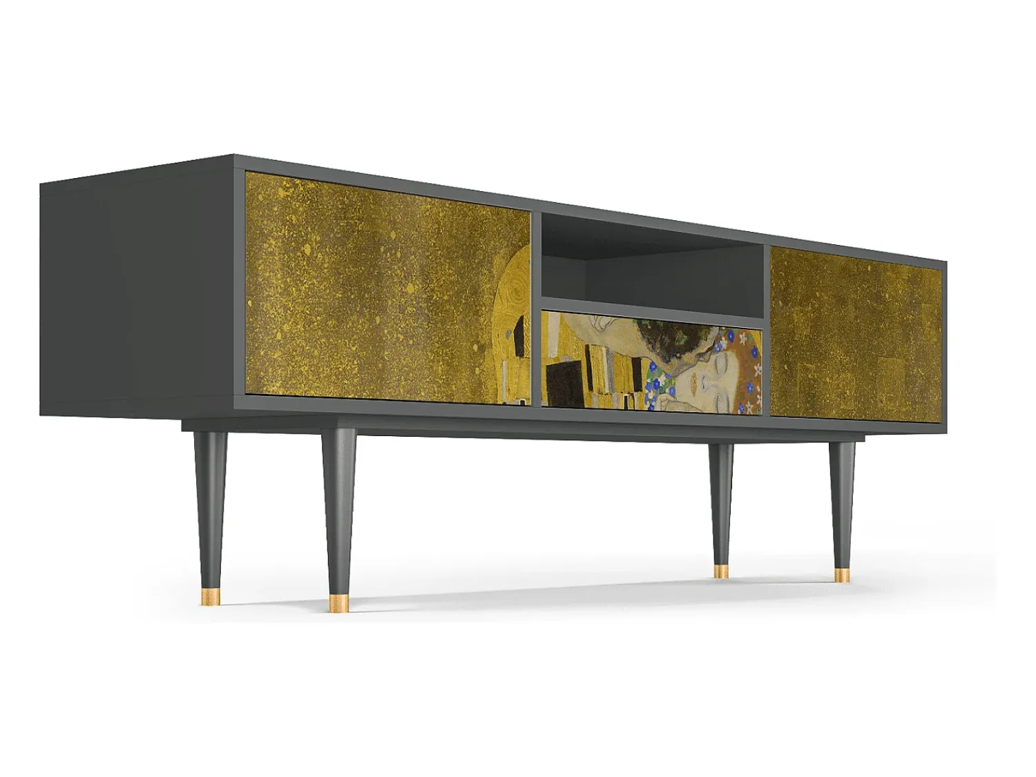 Best Mueble de TV - 170х59х41 cm - T6 - The Kiss by Klimt , Antracite Cinza antracite