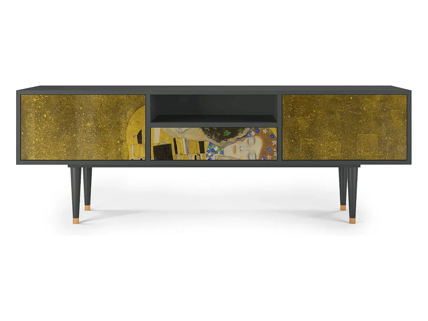 Best Mueble de TV - 170х59х41 cm - T6 - The Kiss by Klimt , Antracite Cinza antracite