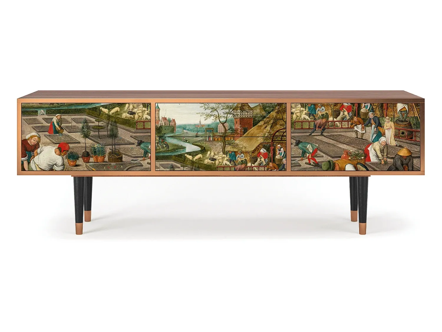 Móvel De Tv| Mueble de TV - 170х59х48 cm - T4 - The Younger - Spring, Nogueira Castanho