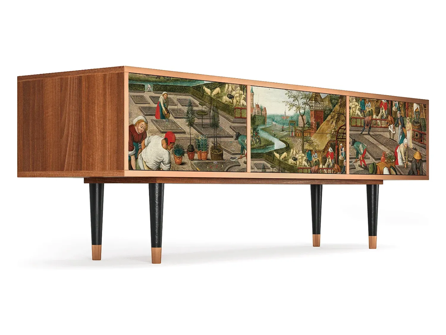 Móvel De Tv| Mueble de TV - 170х59х48 cm - T4 - The Younger - Spring, Nogueira Castanho