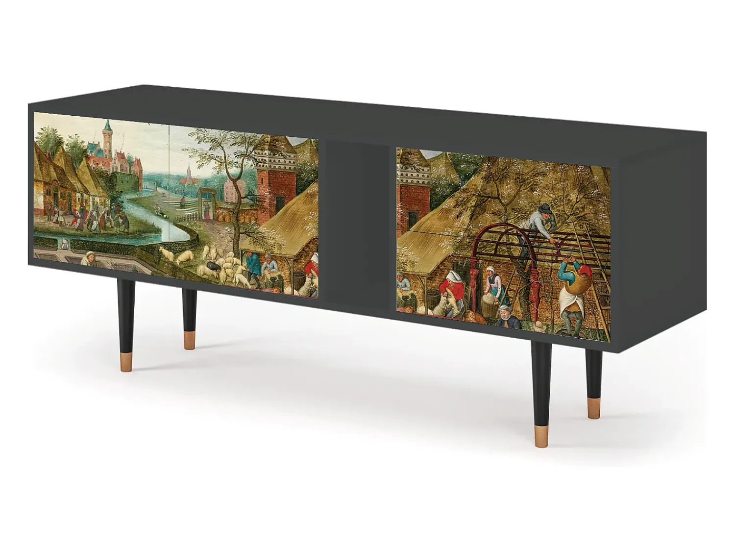 Clearance Mueble de TV - 170х69х48 cm - T1 - The Younger - Spring, Antracite Cinza antracite