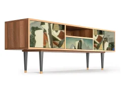 Móvel De Tv* Mueble de TV - 170х59х41 cm - T6 - The Cubist Paintings , Nogueira Castanho