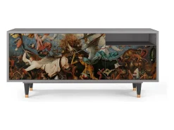 Móvel De Tv| Mueble de TV - 125х56х41 cm - T7 - The Fall, Cinza Cinzento