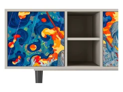 Móvel De Tv| Mueble de TV - 150х69х41 cm - T5 - The Girl - James Jean, Areia Bege