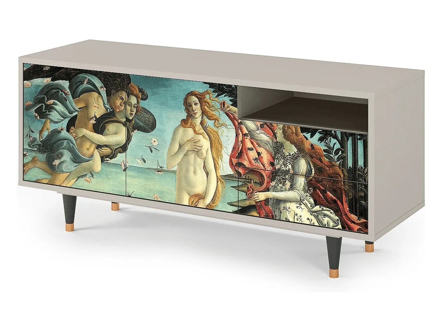 Móvel De Tv| Mueble de TV - 125х56х41 cm - T7 - The Birth of Venus, Areia Bege