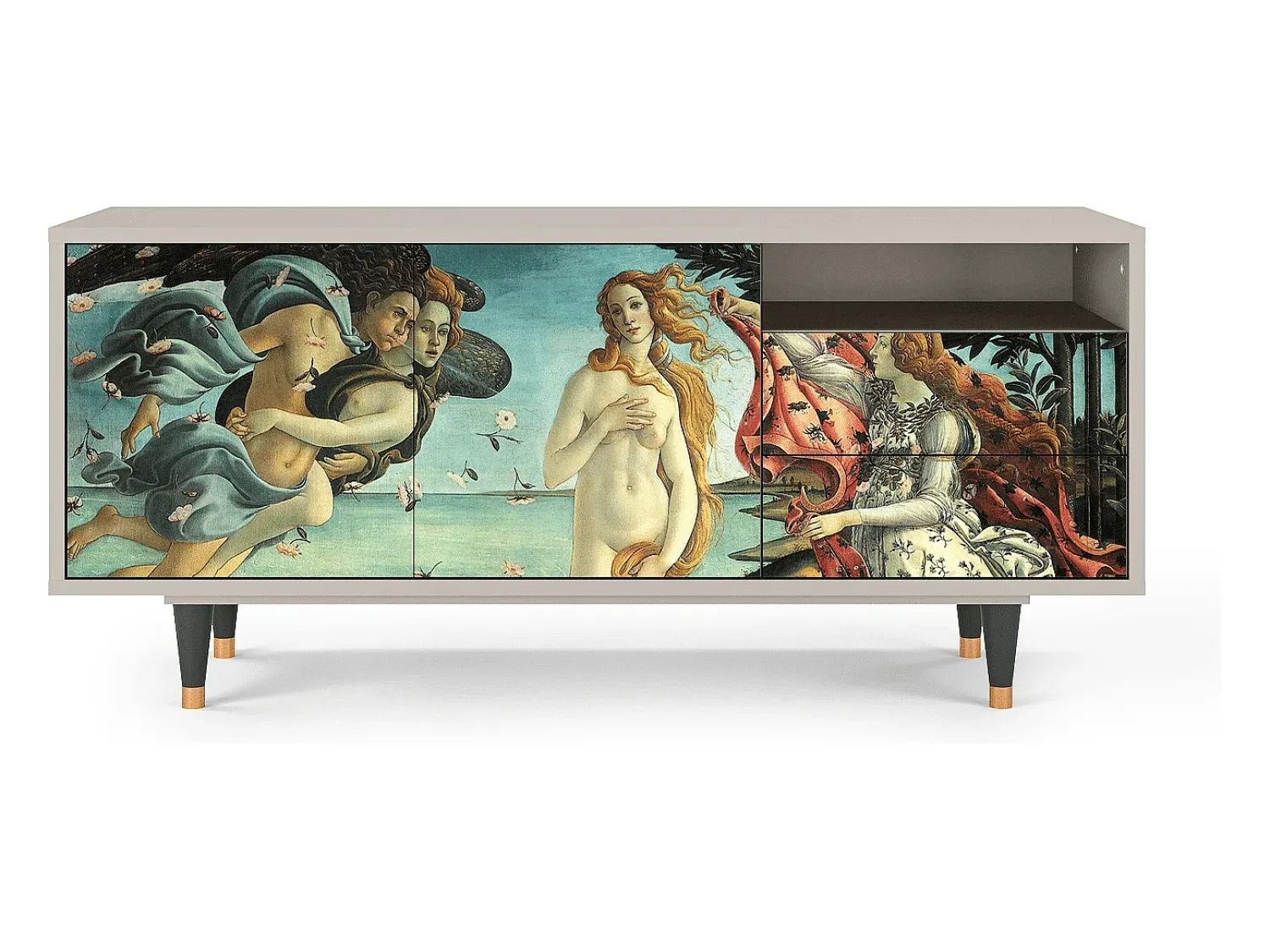 Móvel De Tv| Mueble de TV - 125х56х41 cm - T7 - The Birth of Venus, Areia Bege