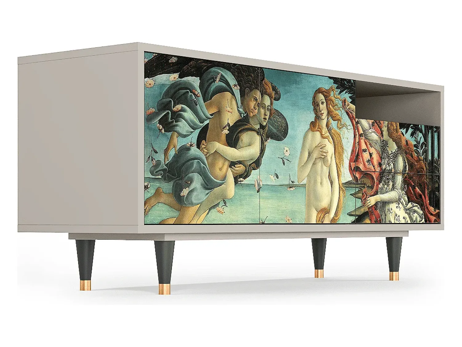 Móvel De Tv| Mueble de TV - 125х56х41 cm - T7 - The Birth of Venus, Areia Bege