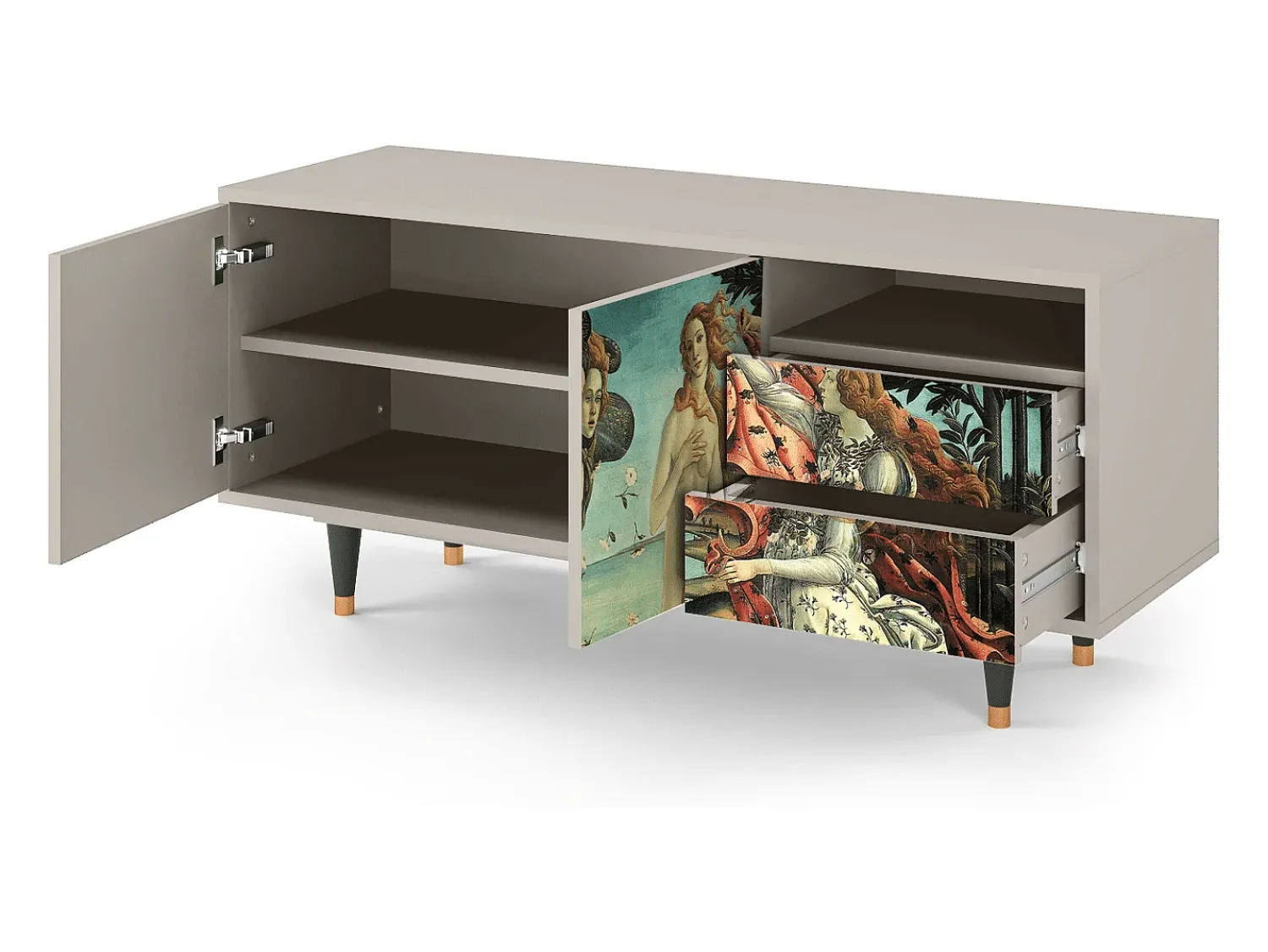Móvel De Tv| Mueble de TV - 125х56х41 cm - T7 - The Birth of Venus, Areia Bege