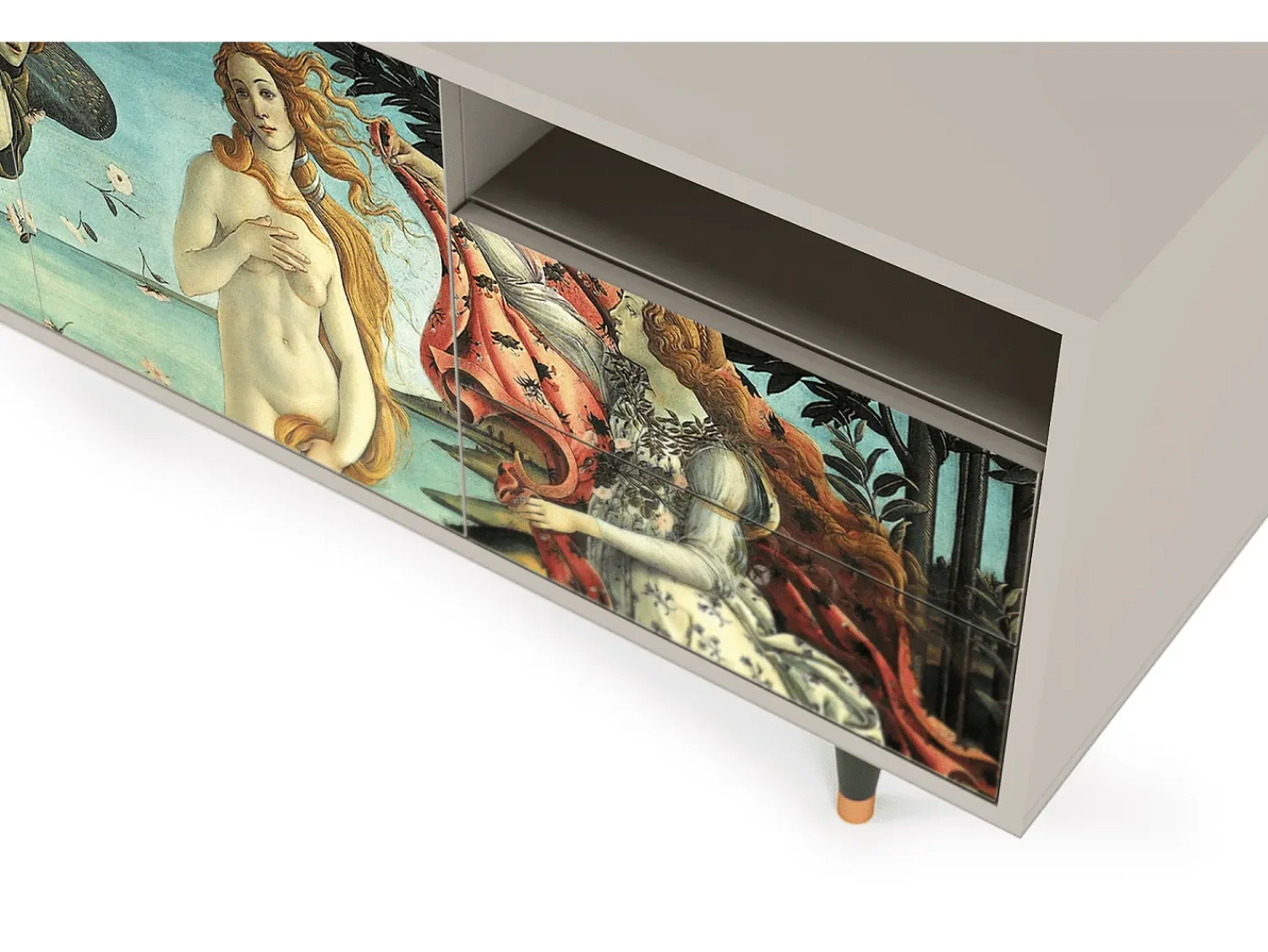 Móvel De Tv| Mueble de TV - 125х56х41 cm - T7 - The Birth of Venus, Areia Bege