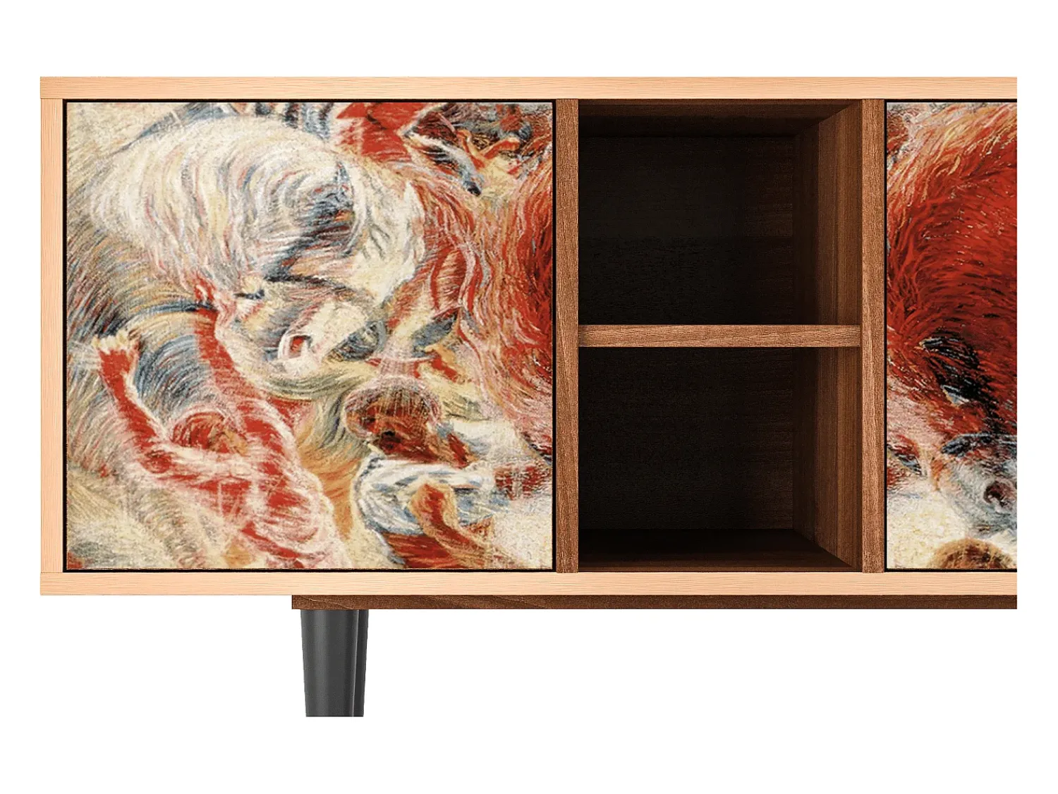 Móvel De Tv* Mueble de TV - 150х69х41 cm - T5 - The City Rises, Nogueira Castanho