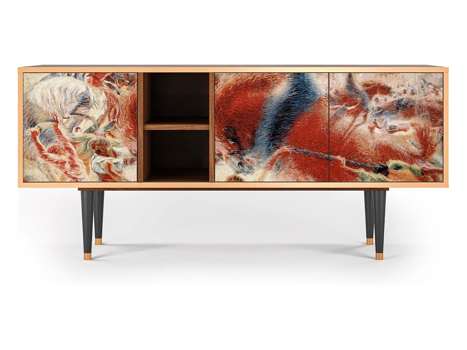 Móvel De Tv* Mueble de TV - 150х69х41 cm - T5 - The City Rises, Nogueira Castanho