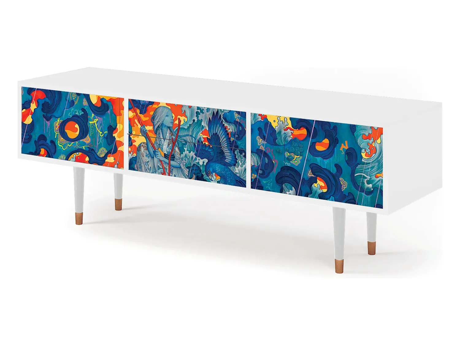 Online Mueble de TV - 170х59х48 cm - T4 - The Girl - James Jean, Branco Bege