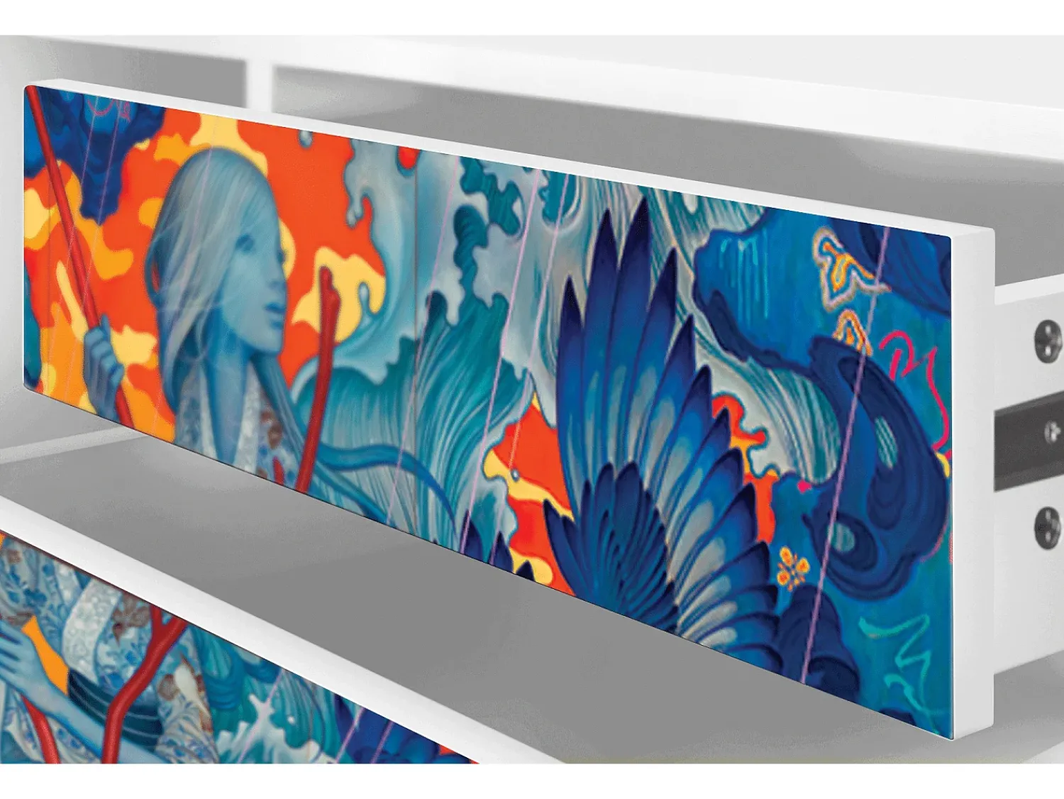 Online Mueble de TV - 170х59х48 cm - T4 - The Girl - James Jean, Branco Bege