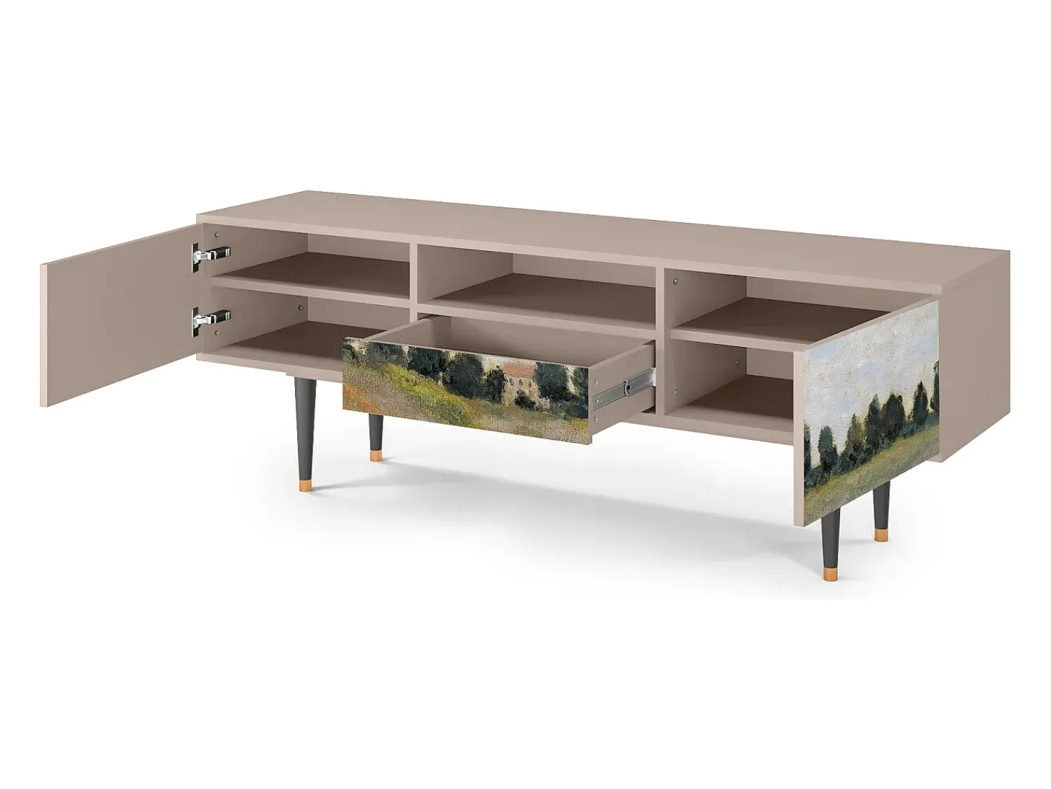 Mueble de TV - 170х59х41 cm - T6 - The Poppy Field , Latte^ Móvel De Tv