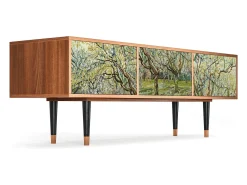 Móvel De Tv| Mueble de TV - 170х59х48 cm - T4 - The Branco Orchard, Nogueira Castanho