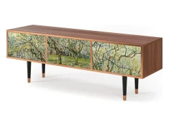 Móvel De Tv| Mueble de TV - 170х59х48 cm - T4 - The Branco Orchard, Nogueira Castanho