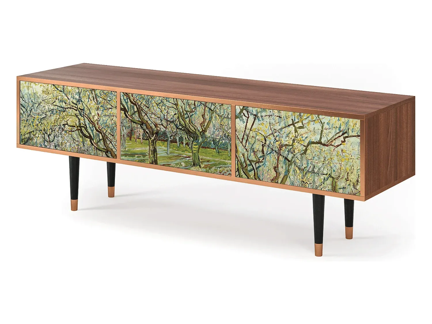 Móvel De Tv| Mueble de TV - 170х59х48 cm - T4 - The Branco Orchard, Nogueira Castanho