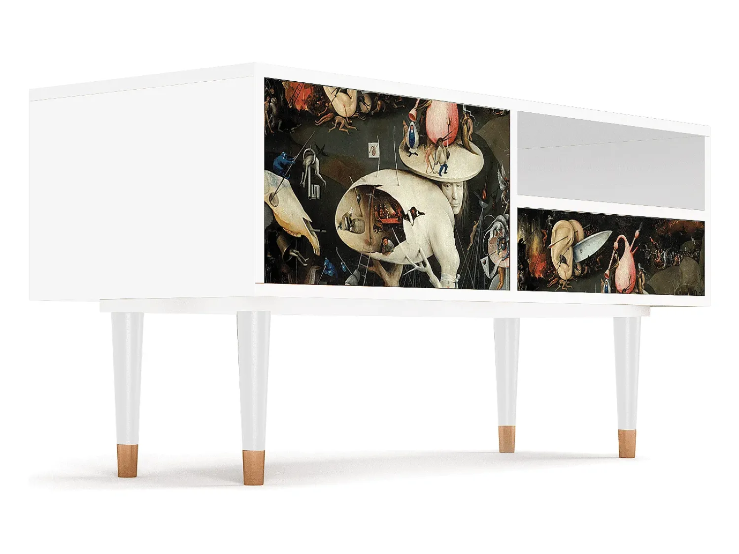 Móvel De Tv* Mueble de TV - 115х59х48 cm - T3 - The Garden 2, Branco Bege