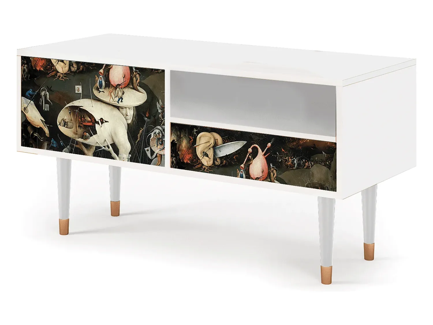 Móvel De Tv* Mueble de TV - 115х59х48 cm - T3 - The Garden 2, Branco Bege