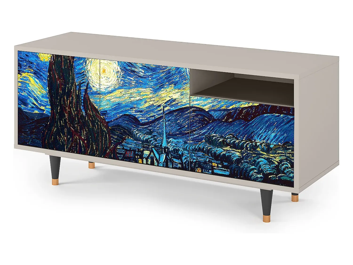 Móvel De Tv* Mueble de TV - 125х56х41 cm - T7 - The Starry Night , Areia Bege