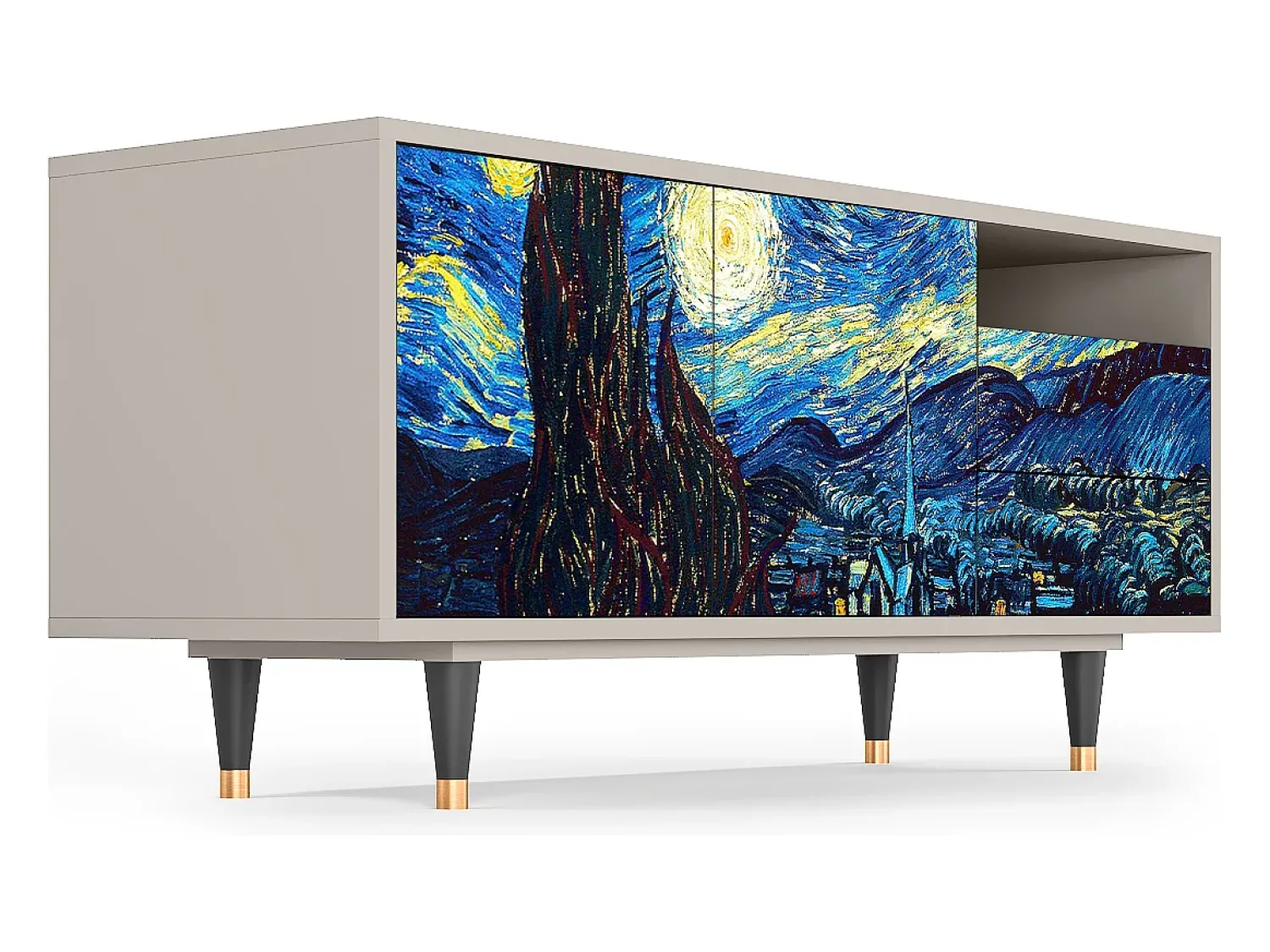 Móvel De Tv* Mueble de TV - 125х56х41 cm - T7 - The Starry Night , Areia Bege