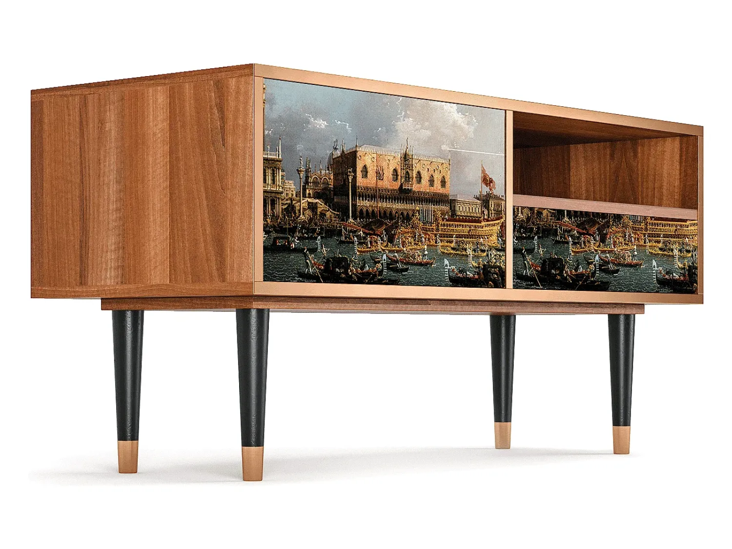 Sale Mueble de TV - 115х59х48 cm - T3 - The Bucintoro, Nogueira Castanho