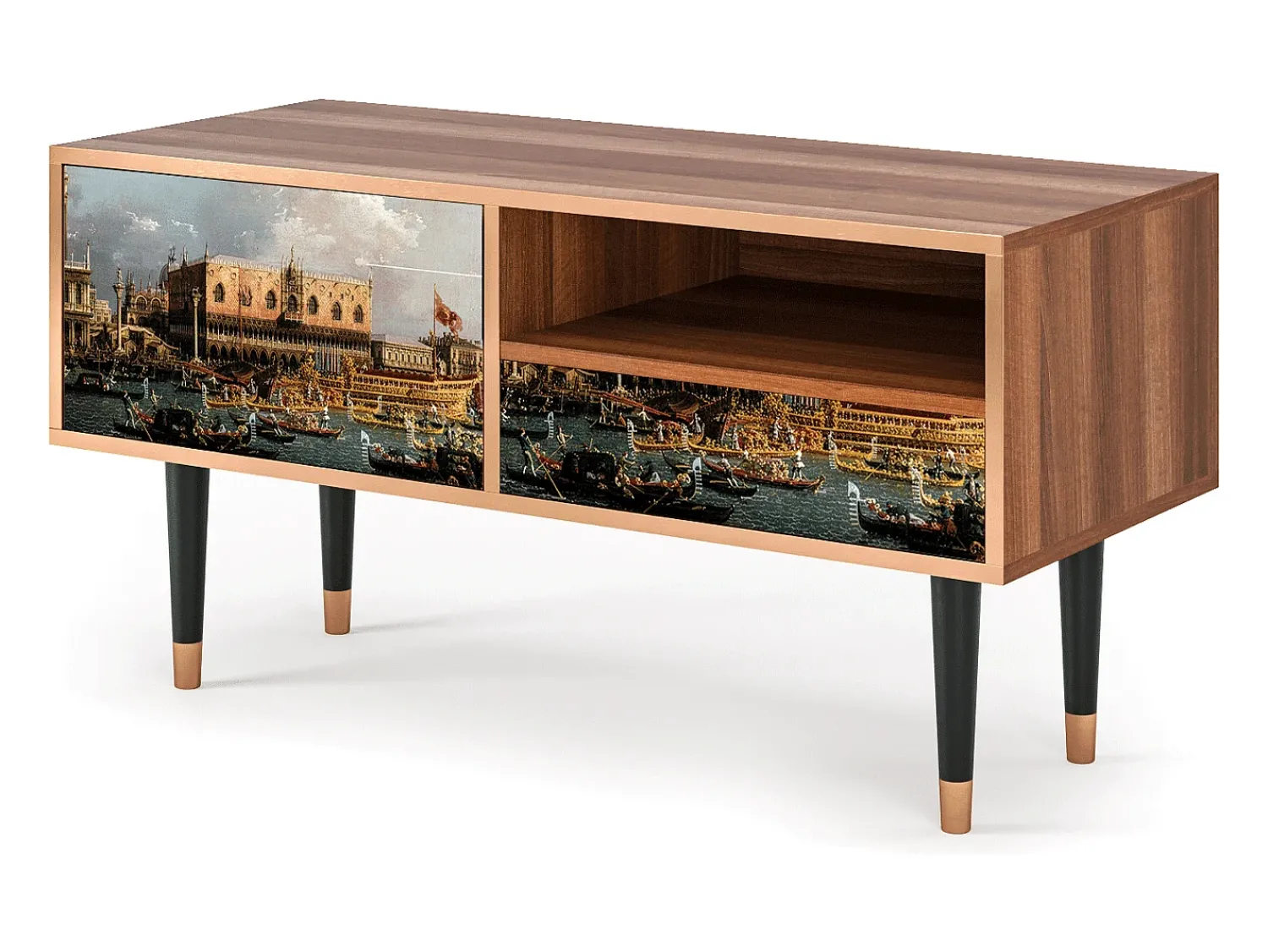 Sale Mueble de TV - 115х59х48 cm - T3 - The Bucintoro, Nogueira Castanho