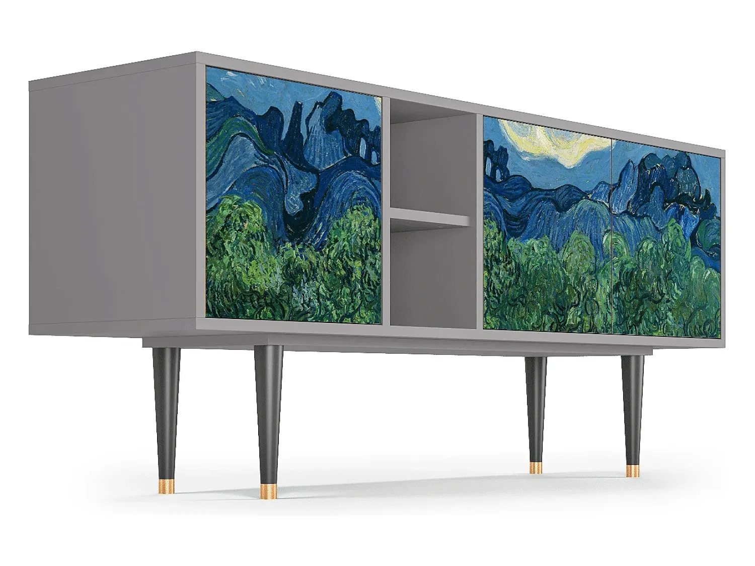 Mueble de TV - 150х69х41 cm - T5 - The Oil Trees, Cinza^ Móvel De Tv