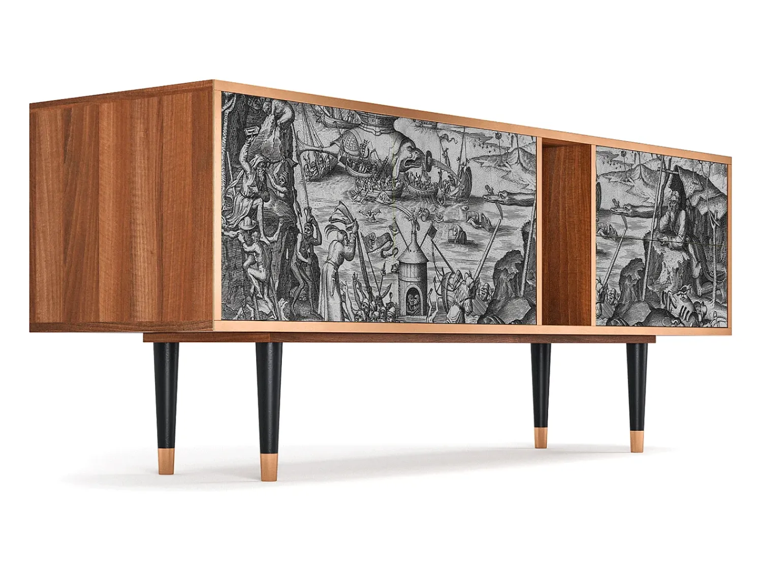 Móvel De Tv| Mueble de TV - 170х69х48 cm - T1 - The Temptation, Nogueira Castanho