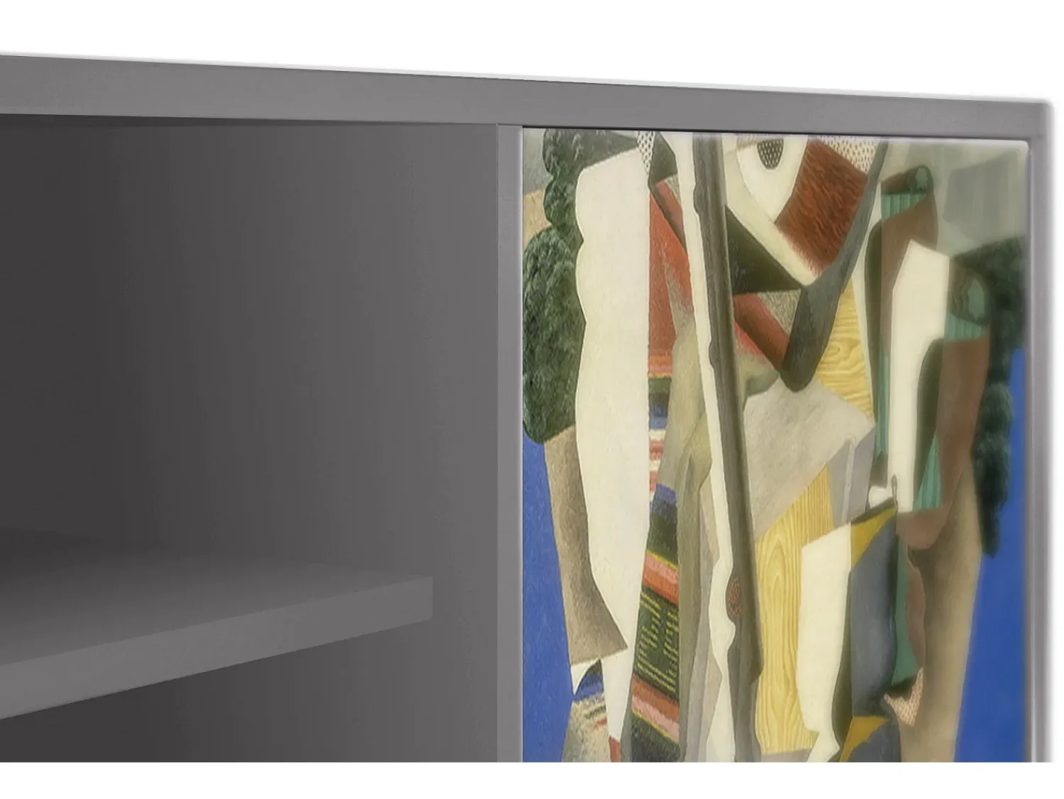 Móvel De Tv* Mueble de TV - 170х69х48 cm - T2 - The Cubist Paintings , Cinza Cinzento