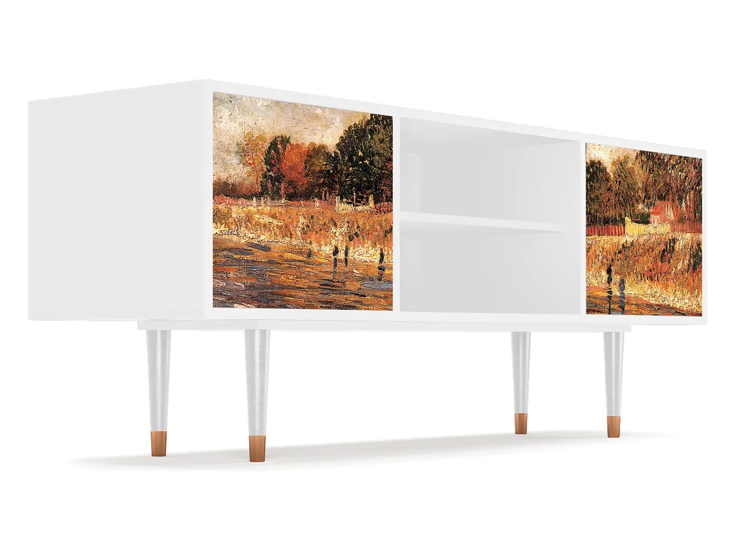 New Mueble de TV - 170х69х48 cm - T2 - The Banks, Branco Bege