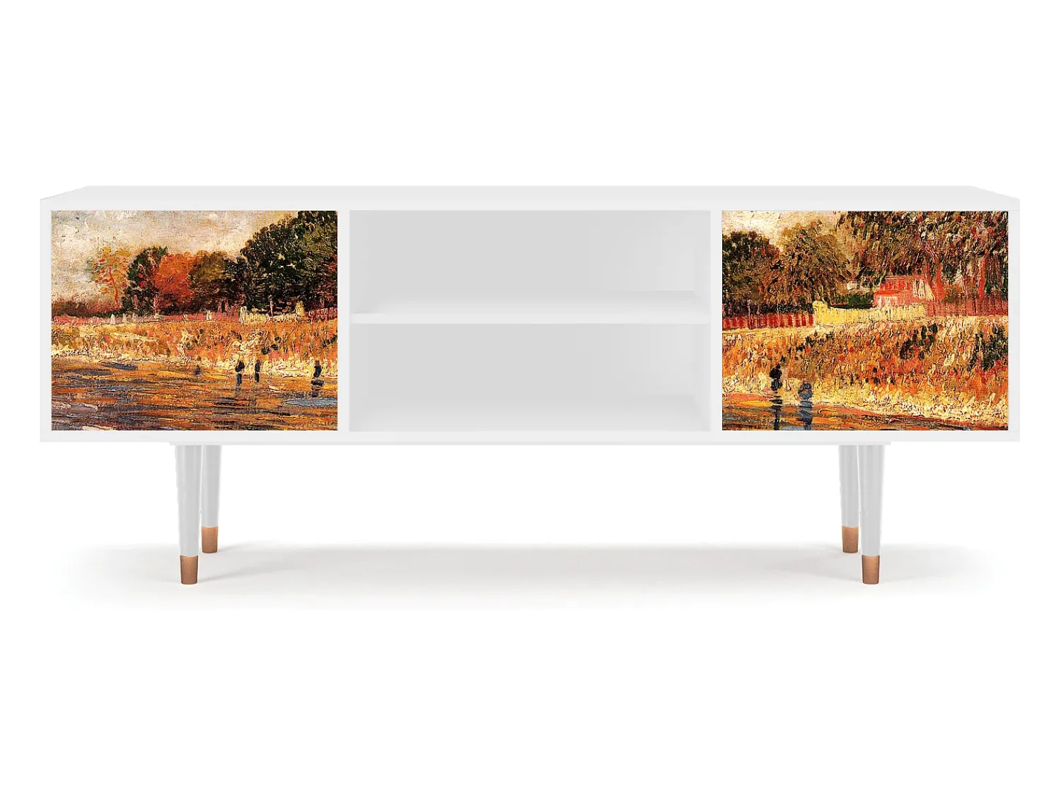 New Mueble de TV - 170х69х48 cm - T2 - The Banks, Branco Bege