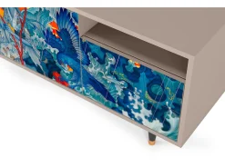 Móvel De Tv| Mueble de TV - 125х56х41 cm - T7 - The Girl - James Jean, Latte Bege