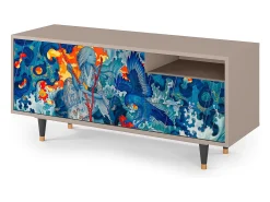 Móvel De Tv| Mueble de TV - 125х56х41 cm - T7 - The Girl - James Jean, Latte Bege