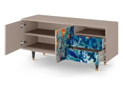 Móvel De Tv| Mueble de TV - 125х56х41 cm - T7 - The Girl - James Jean, Latte Bege