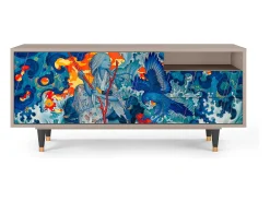 Móvel De Tv| Mueble de TV - 125х56х41 cm - T7 - The Girl - James Jean, Latte Bege