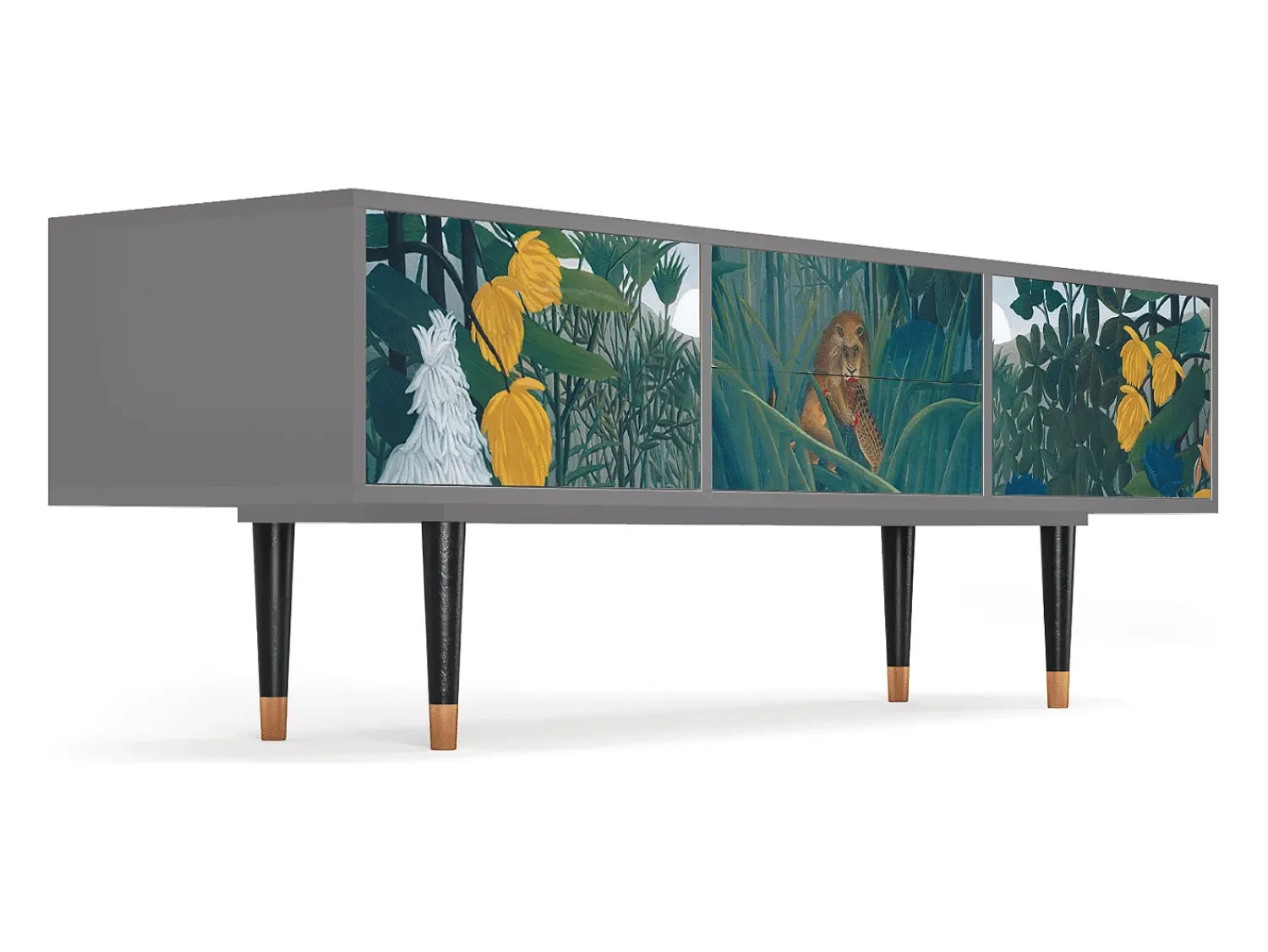 Móvel De Tv| Mueble de TV - 170х59х48 cm - T4 - The Repast of the Lion, Cinza Cinzento