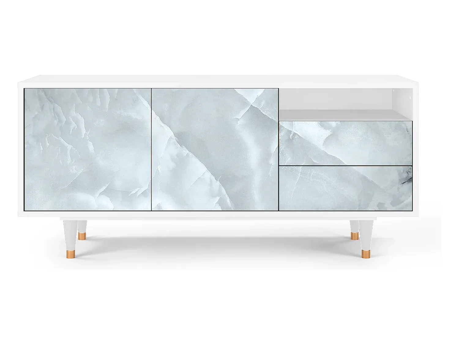 Móvel De Tv* Mueble de TV - 125х56х41 cm - T7 - The Onyx, Branco Bege