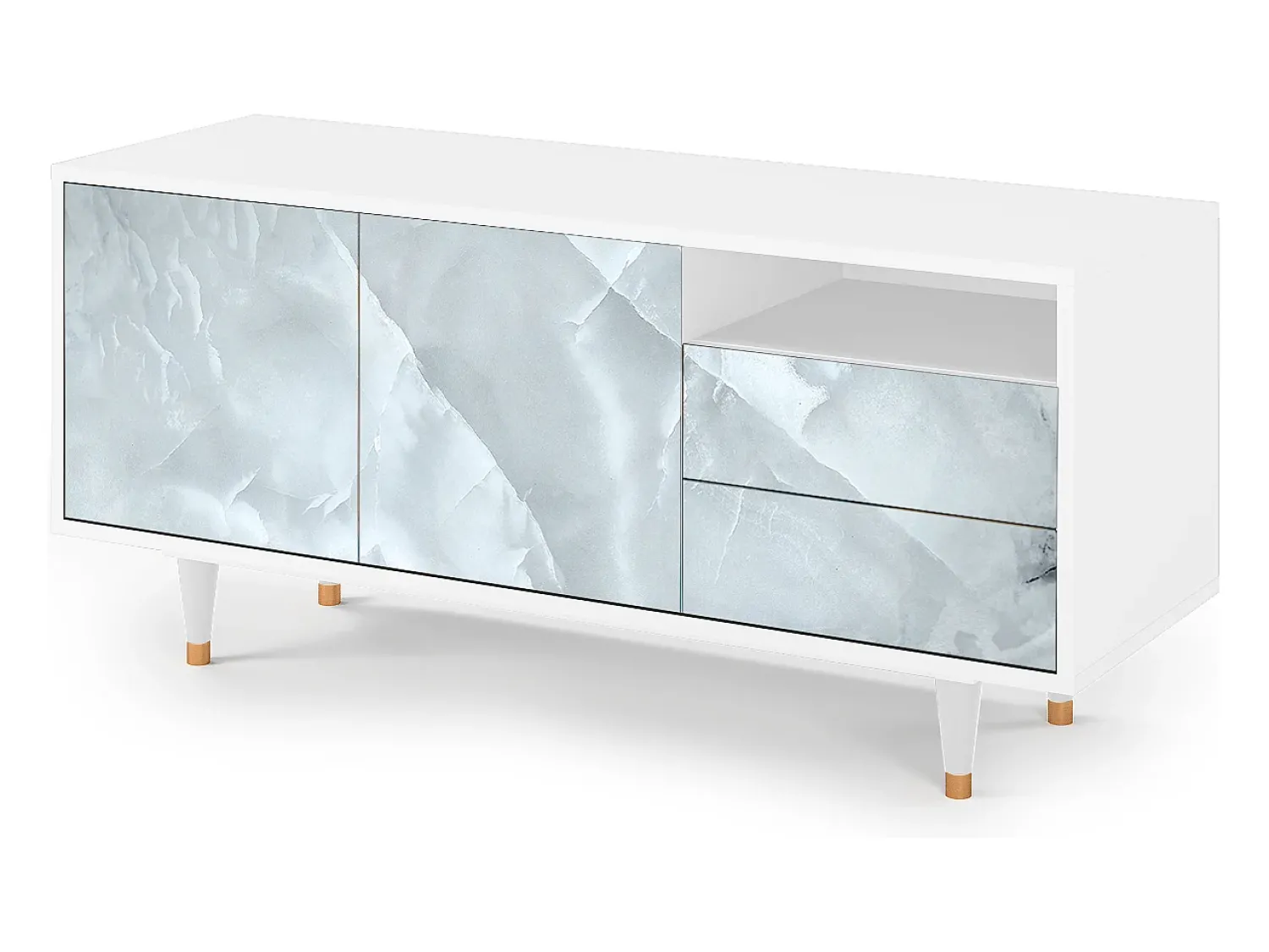 Móvel De Tv* Mueble de TV - 125х56х41 cm - T7 - The Onyx, Branco Bege